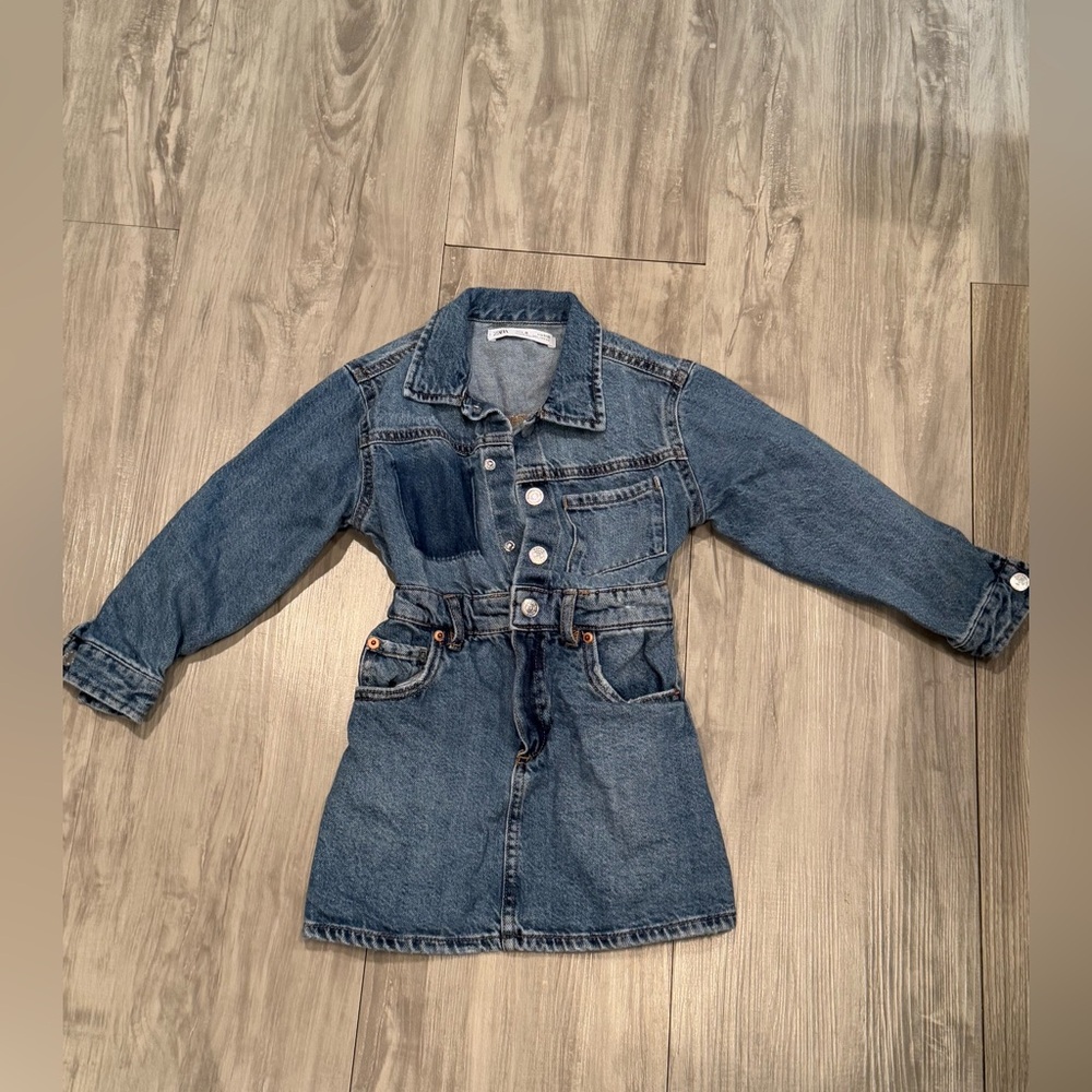 Zara Girls Denim Dress - Picture 2 of 7